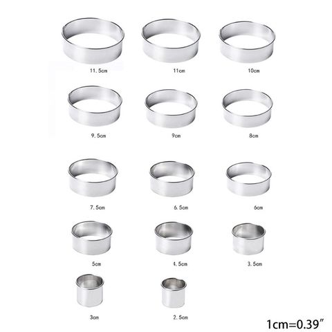 14 Pcs Open Cutter Round Cookie Molds Stainless Steel Sweet Moulds for Cooking H58C ► Photo 1/6