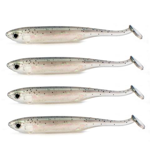 FOVONON 4pcs/Lot  Soft Fishing Lure Seabass Artificial Bait Silicone Worm Shad Eel Needfish  Swimbait Jig Head  Fishing Tackle ► Photo 1/6