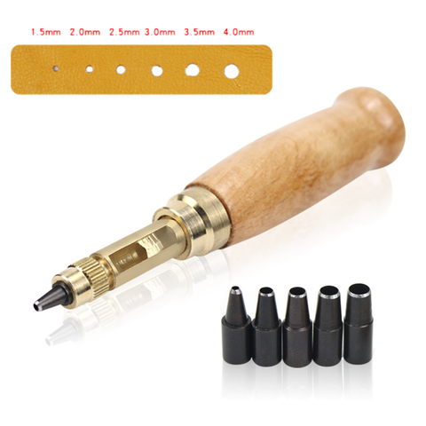 Leather Craft Tools Automatic Belts Punch Mute Rotary Punching Leather Hole Punches Watch Leather Tools Punch Screw Drill Tip ► Photo 1/6