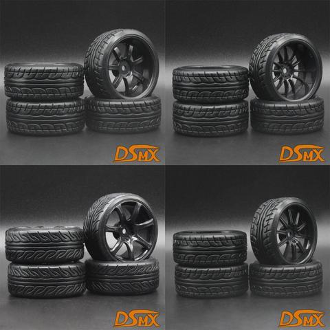 4Pcs RC 1:10 Drift Car Plastic Wheel Rim &Tyre tires For HSP 94123/94122/94103/D4/D3 Black tire ► Photo 1/1