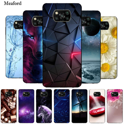 For Poco X3 NFC Case Black Bumper Silicon TPU Soft Phone Cover For Xiaomi Poco X3 NFC Case Cartoon Funda on Pocophone X3 X 3 NFC ► Photo 1/6