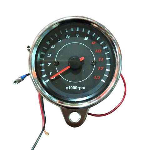 12V Universal Motorcycle Tachometer Meter LED Backlight 13K RPM Shift Motorcycle Digital Tachometer Oil Fuel Lever Gauge ► Photo 1/6