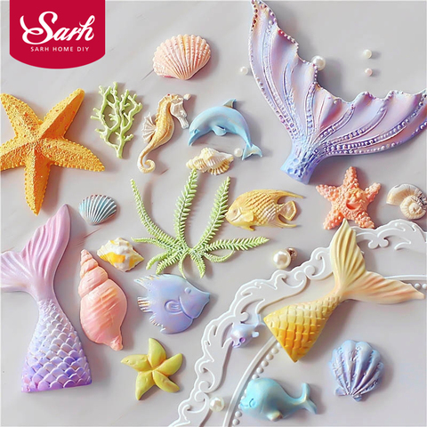 Fish Seaweed Dolphin Cake Mold Seahorse shell Mould Starfish Cake Border Fondant for Kitchen Baking Decoration Molds Lovely Tool ► Photo 1/6