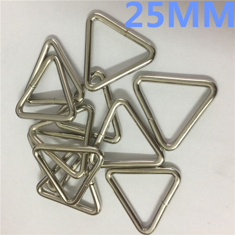 50PCS Silver Metal Triangle Shape Buckle 25mm 1'' Unwelded Loop Buckle for Luggage Handbags ► Photo 1/6