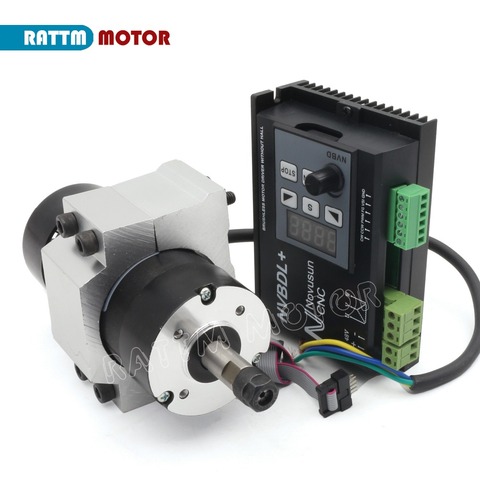 Brushless Air Cooled Spindle Motor 400W 48VDC ER8 + 600W 60VDC Brushless Motor Driver Without Hall for CNC Engraver Machine ► Photo 1/6