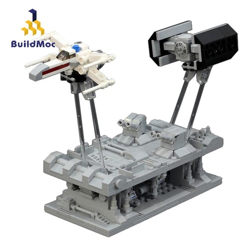 Star Movie MOC Hand-cranking Spaceship X-Wing Fighter TIE Bomber Trenches Run Pursuit DIY Building Blocks Toys For Children Gift ► Photo 1/6