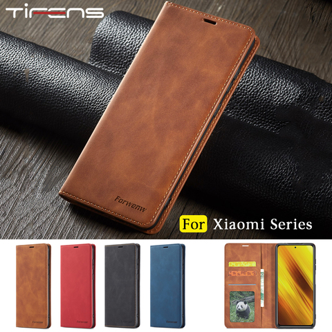 Luxury Leather Flip Wallet Case For Xiaomi Mi Poco X3 10T Lite Redmi 9A 9C Note 9 9S 8 7 Pro Max Magnetic Card Phone Cover Coque ► Photo 1/6