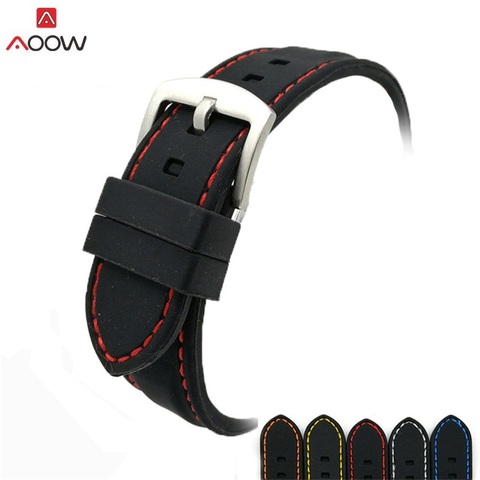 Generic Watchband Silicone Rubber Watch Strap Bands Waterproof 20mm 22mm 24mm 26mm Watches Belt ► Photo 1/6