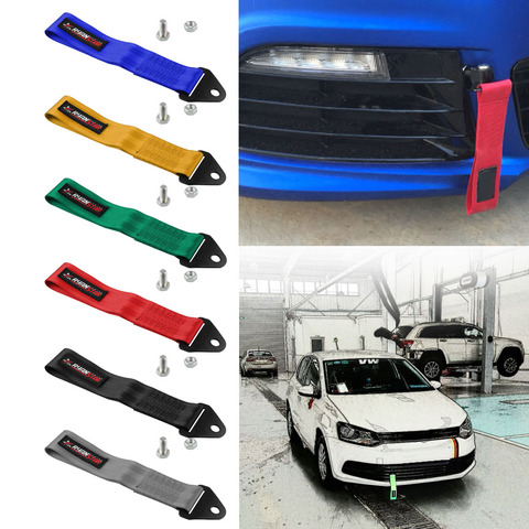 Car Automotive Tow Strap Set Front & Rear Bumper Hook Up To 10,000 LBS ► Photo 1/6