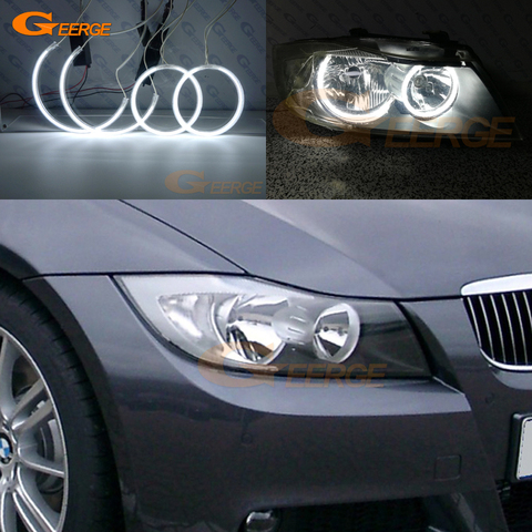 For BMW E90 E91 saloon touring 2005 2006 2007 2008 pre LCI headlight Excellent quality CCFL Angel Eyes halo rings car styling ► Photo 1/6