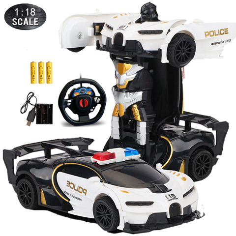 RC Car 2 in 1 Transformation Robots Cars Action Collision Deformation Remote-controlled Sports Driving Vehicles Toys for Boy I01 ► Photo 1/6