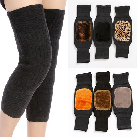 Thick Warm Wool Kneepad Leg Guard Cashmere Knee Protector Windproof Coldproof Leg Warmers for Women Men KneeCap Leg Sleeves ► Photo 1/6