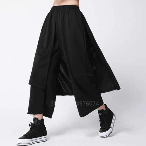 Women Japanese Style Kimono Haori Loose Harajuku Pants Black Fashion Leisure Trousers Cool Hip Hop Streetwear Samurai Costume ► Photo 1/5