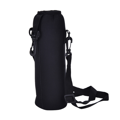 1000ML Water Bottle Cover Bag Pouch w/Strap Neoprene Water Bottle Carrier Insulated Bag Pouch Holder Shoulder Strap Black ► Photo 1/6