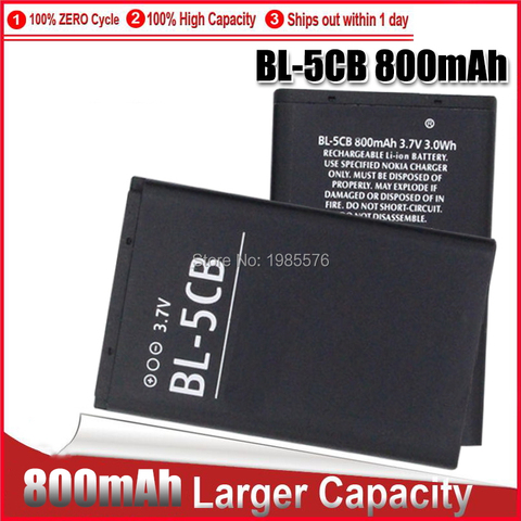 1-5PC Lithium Phone Battery BL-5CB BL5CB 3.7V 800mAh Battery BL 5CB For Nokia 3600 3660 6620 6108 3108 2135 N91 1280 ► Photo 1/6