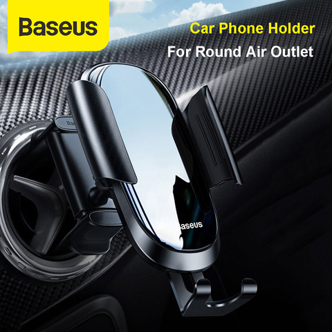 Price history &amp; Review on Baseus Future Gravity Car Phone Holder for iPhone 11 pro X Mobile Phone Holder Car for Round Air Outlet In Air Vent Mount | AliExpress Seller -