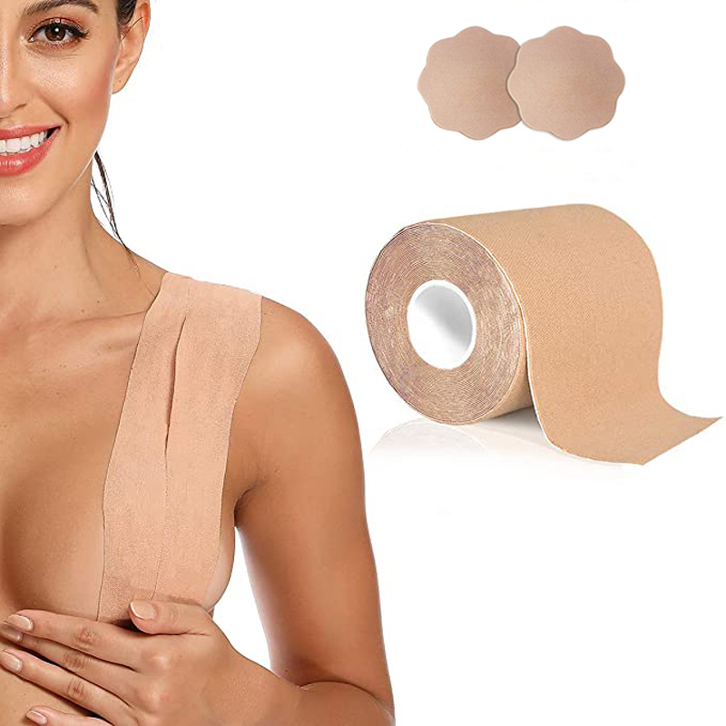 Woman Silicone Push Up Strapless Invisible Lifting Bra Bust Tape Nipple Cover