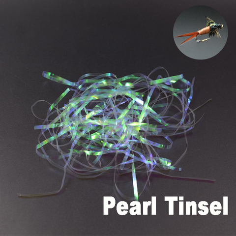 CONTEMPLATOR 3mm pearl flash holographic tinsel scud back 2bags narrow shinning film stonefly nymph thin skin fly tying material ► Photo 1/6