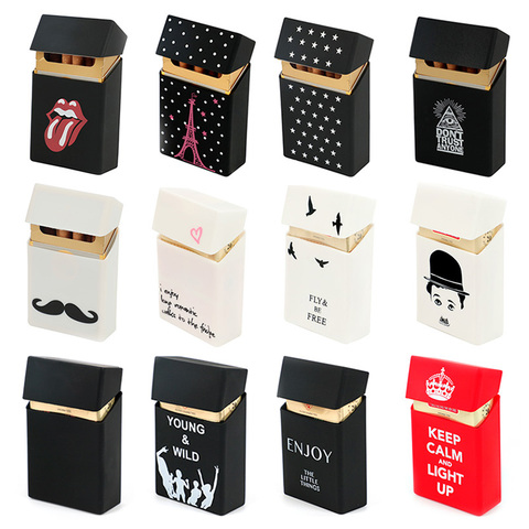 Hold 20 Cigarettes Ladies Silicone Cigarette Case Cover Man Women Smoking Cigarette Box Sleeve Pocket Cigarettes Pack Cover Gift ► Photo 1/6