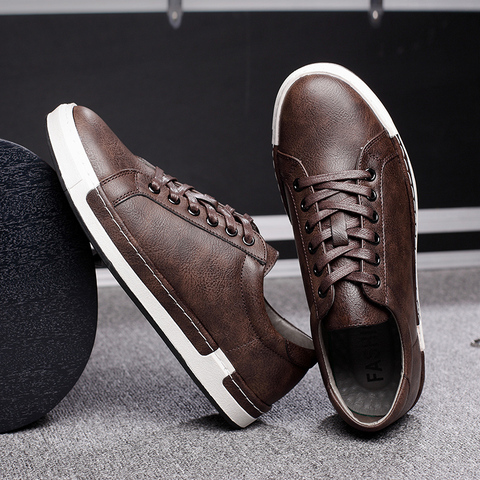 Gentlemans Microfiber Leather Shoes Men Sneakers Men Casual Shoes Men Trainers Lace-up Flat Driving Shoes Zapatillas Hombre ► Photo 1/6