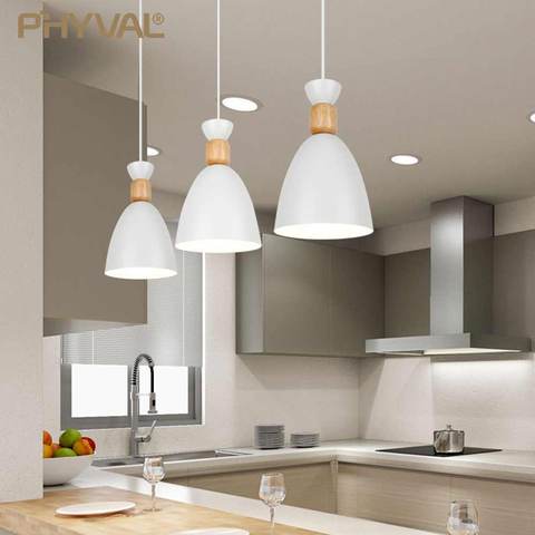 Nordic Pendant Lamp Solid wood postmodern Hanging Lights gourd Pendant Lights Simple restaurant lamp wrought iron macaron Lights ► Photo 1/6