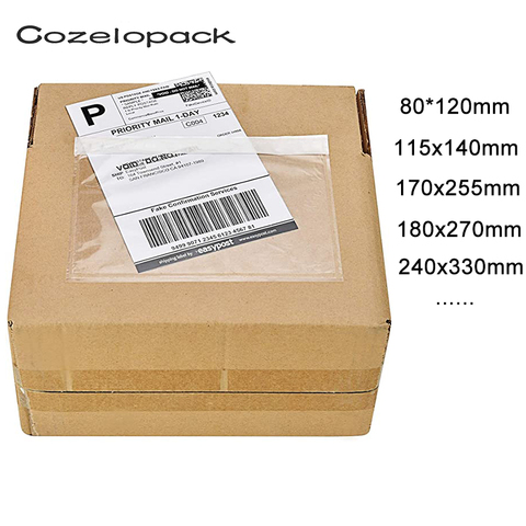 100PCS/14sizes Clear Packing List Enclosed Envelopes Plain Plain Face Back Load Shipping Label Envelopes Label Envelopes Pouches ► Photo 1/6