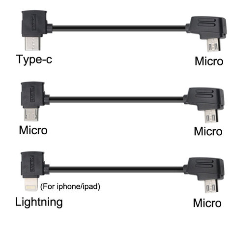 For DJI Mavic 2 pro/Mavic Mini/ Air/ Spark Controller/Samsung/i Phone Micro USB Fit IOS Type-c OTG Data Cable 10cm/30cm ► Photo 1/6