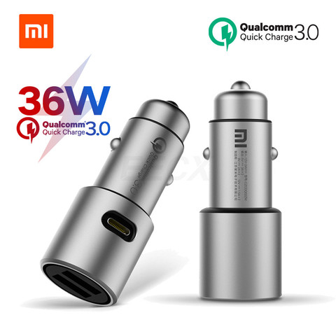 Xiaomi Car Charger Original QC 3.0 Dual USB Quick Charge Max 5V 3A 36w For iPhone Samsung Huawei oppo vivo Xiaomi Car Charger ► Photo 1/6