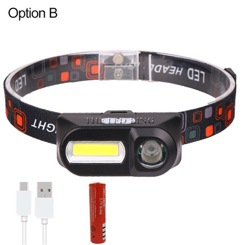 6000lumens Led Headlamp 6 modes XPE+COB Headlight Head Torch Flashlight Head lamp by 18650 battery for Fishing Hunting ► Photo 1/6