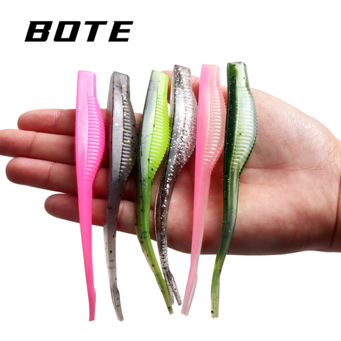 BOTE 4pcs vinyl Soft Fishing Lure 125mm 6.7g Seabass Artificial Bait Silicone Worm Shad Eel Needfish Fishing Tackle ► Photo 1/6