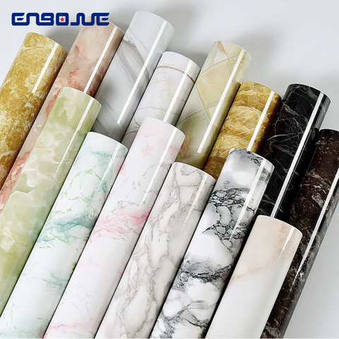 PVC Self Adhesive Wallpaper Marble Stickers Waterproof Heat Resistant Kitchen Countertops Table Furniture Cupboard Wall Paper ► Photo 1/6