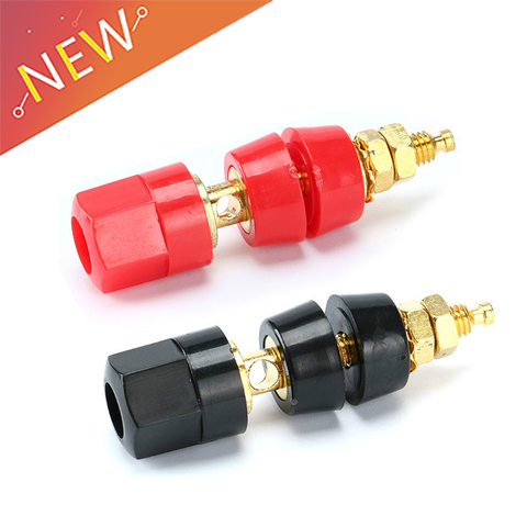 Terminal Blocks 4.7mm Amplifier Terminal Connector Binding Post Banana Plug Jack Mount Gold Red Black Speaker Plug Jack ► Photo 1/1