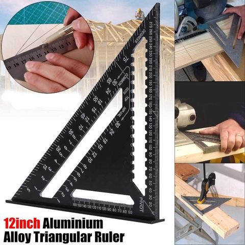 12inch Speed Square Metric Aluminum Alloy Triangle Ruler Squares for Measuring Tool Metric Angle Protractor Woodworking Tools ► Photo 1/6