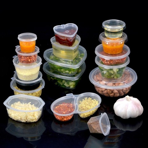 10pcs Leakproof Disposable Plastic Sauce Pot Tomato Sauce Spices Storage Container Box With Lids for Butter Kitchen Organizer ► Photo 1/6