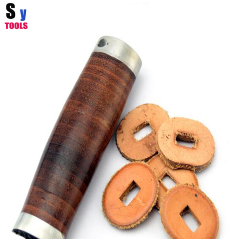 Diy Knife leather ring leather knife handle patch Cowhide rounds handle make ► Photo 1/3