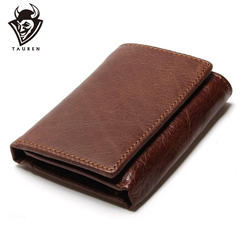 RFID Wallet Antitheft Scanning Leather Wallet Hasp Leisure Men's Slim Leather Mini Wallet Case Credit Card Trifold Purse ► Photo 1/6