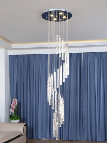 XL Stairwell 1-4.5M Spiral led Chandeliers bubble crystal chandelier lighting long stair Lighting Led strip home decor LED light ► Photo 1/6
