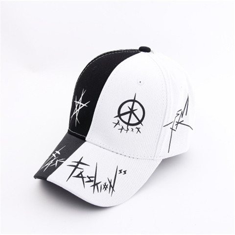 Custom Graffiti Snapback Baseball Caps Black and White Patchwork Men Women Hip Hop Cap Fashion Casual Hat ► Photo 1/6