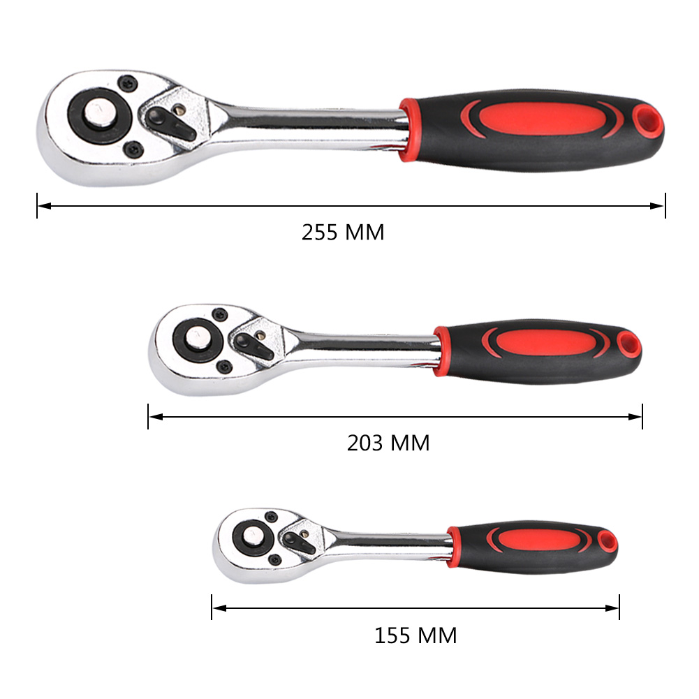 1/2 3/8 1/4 Torque Ratchet Wrench Socket 24 Teeth Quick Release Repairing Tools 