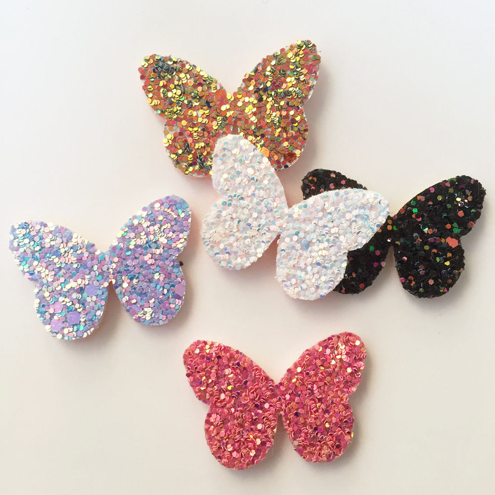 New 10pcs Glitter Felt fabric paillette Dragonfly Patches Appliques DIY wedding