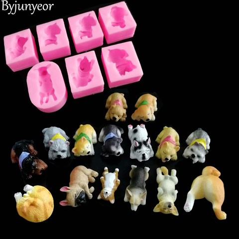 NEW Dog Silicone UV Resin Mold Fondant Cake Decorating Tool Cat Butt Corgi Bulldog Expoxy Gumpaste Sugarcraft Clay Mould C339 ► Photo 1/6