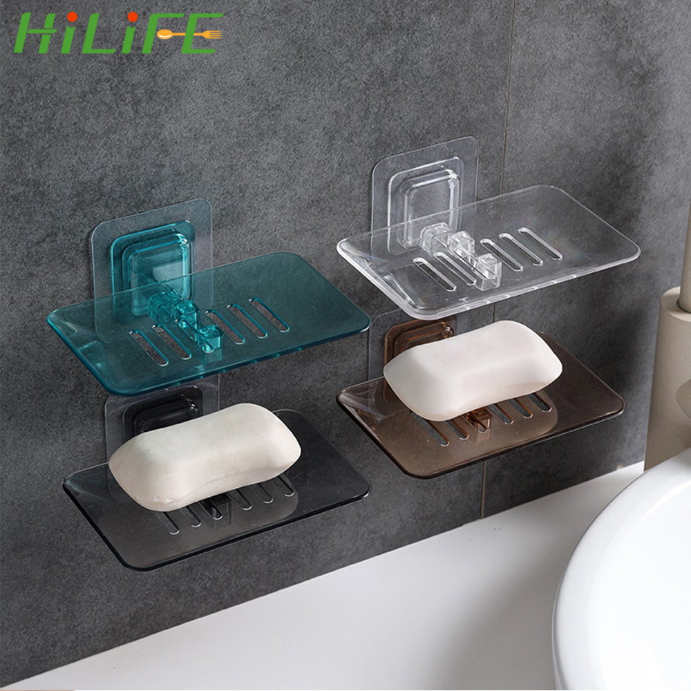 Bathroom Soap Dish Storage Box Holder Case Soap Box Plate Drain 6T 