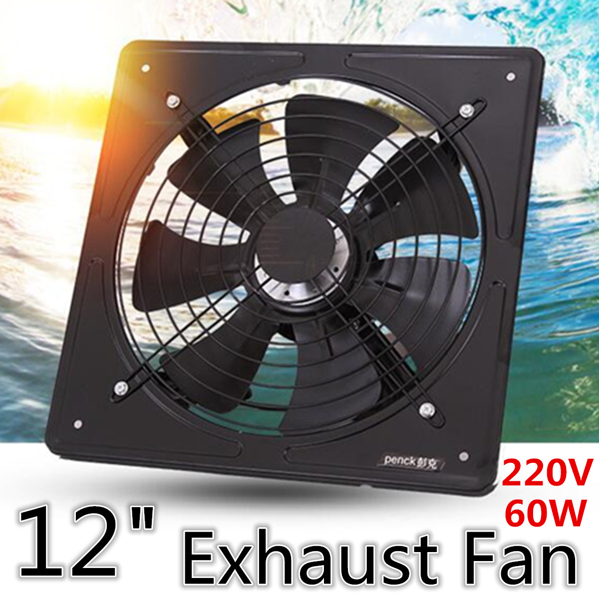 Buy Online 12 Inch Metal Exhaust Fan High Speed Air Extractor Window Ventilation Fan For Kitchen Ventilator Axial Industrial Wall Fan 220v Alitools