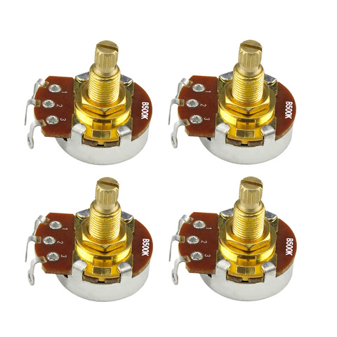 NEW 4pcs 18mm Long Shaft Guitar Potentiometers Pots Audio Tone Volume Switch Control A250K B250K A500K B500K Optional ► Photo 1/6