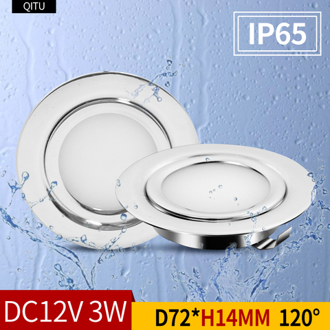 LED spotlight outdoor IP65 waterproof stainless steel bathroom ceiling hidden mini downlight ultra-thin 12V RV recessed cabinet ► Photo 1/5