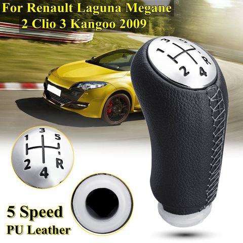 1 Pcs Leather Gloss Matt Color 5 Speed Car Gear Shift Knob Head Stick for RENAULT Laguna Megane 2 Clio 3 2003-2009 Kangoo 2009 ► Photo 1/6