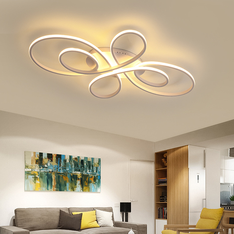NEO Gleam New Hot RC White/Coffee Modern Led Ceiling Lights For Living Room Bedroom Study Room Dimmable Ceiling Lamp Fixtures ► Photo 1/6