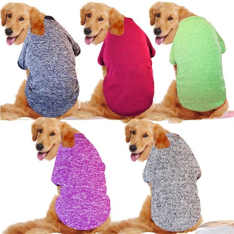 3XL-9XL Big Dog Clothes Winter Large Size Pet Clothing Golden Retriever Dog Coats Solid Sweatshirt For Dogs Pets Costume ► Photo 1/6