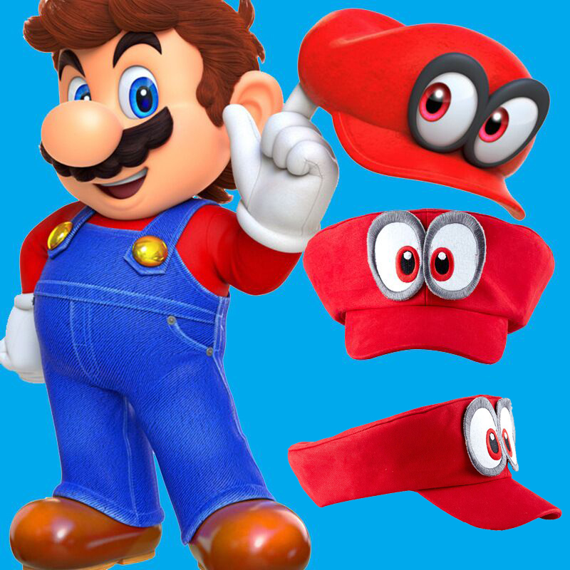 Super Mario Bros Odyssey Adult Kids Baseball Hat Anime Cosplay Costume Mario Cap 
