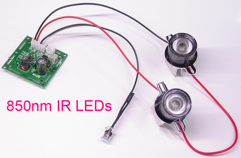 850nm Spot Light Infrared 2x IR LED  board for CCTV cameras night vision (separate type) ► Photo 1/1